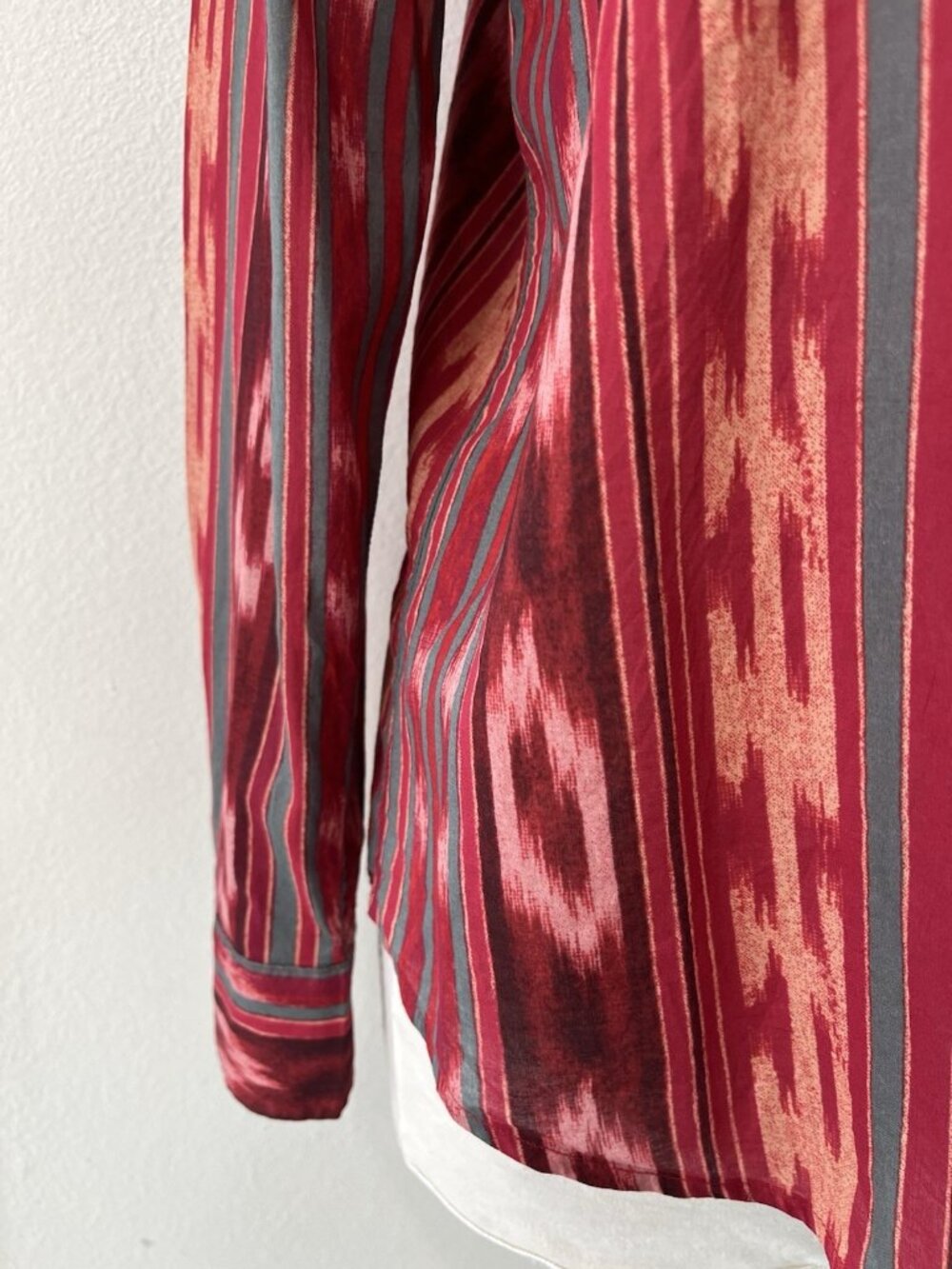 Ralph Lauren Large Red Ikat Cotton Button Up Shirt Southwestern Tribal Western - Picture 6 of 12